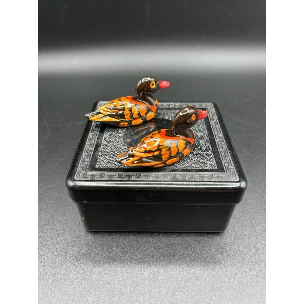 Mallard Drake Duck Miniature Wood Figurine Hand Carved & Painted Vintage 2" - Picture 2 of 3